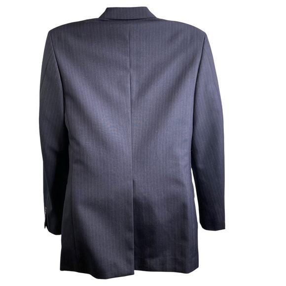 Hardy Amies Men's Navy Pinstripe Wool Blazer Size 36R Old Money Classic Preppy - Picture 2 of 13
